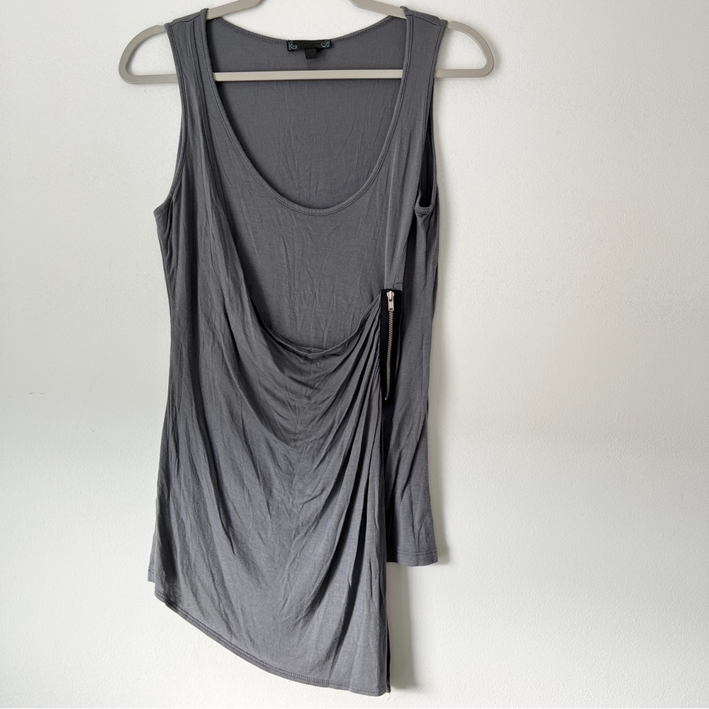 Mandee gray tank zip front drapery size S